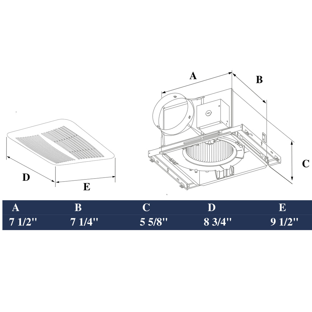 ASTBERG METAL HEAVY DUTY SILENT CEILING MOUNTED CASSETTE EXHAUST VENTILATION FAN ASP1001 170CMH 100MM 4"