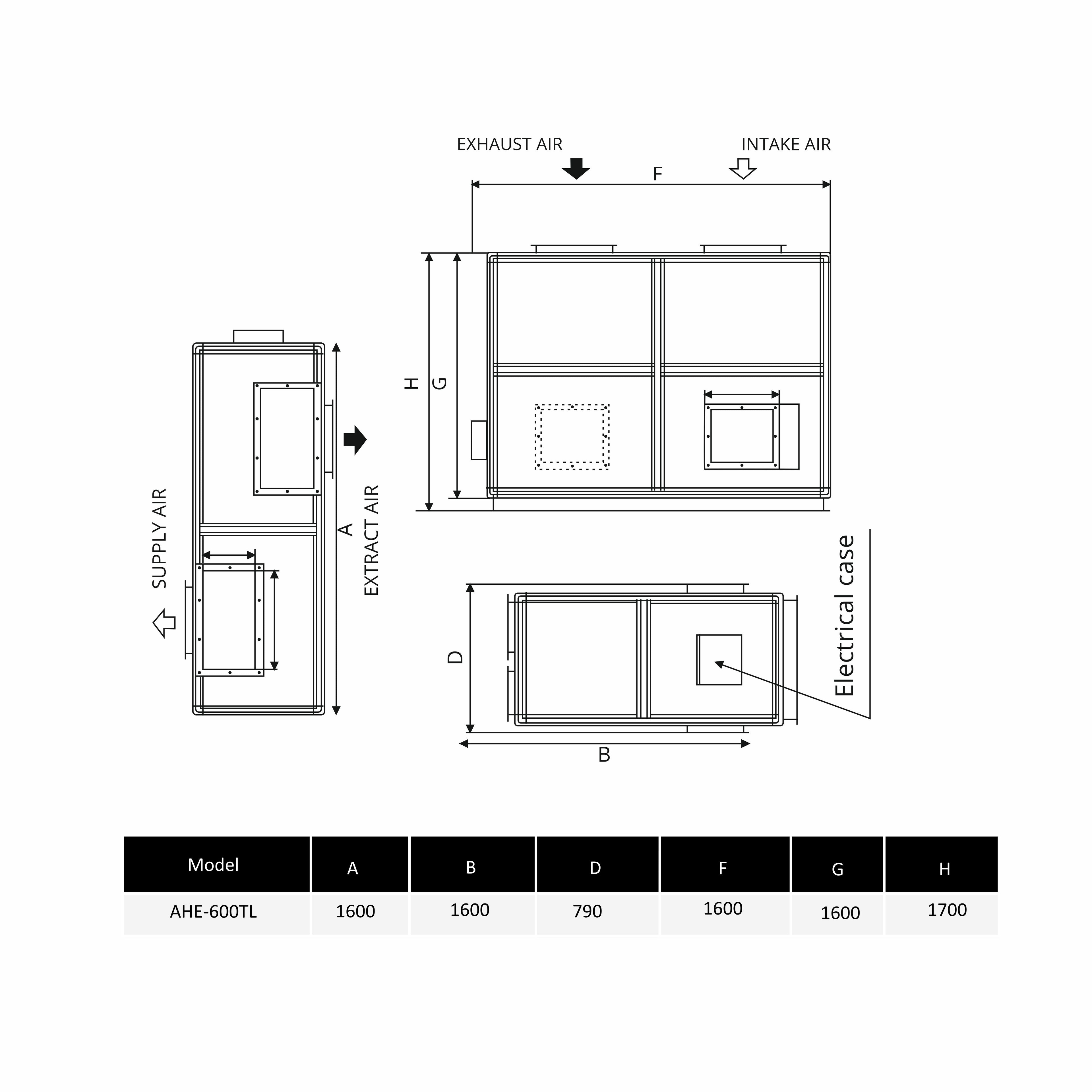 ASTBERG ERV HRV ENERGY/HEAT RECOVERY FRESHAIR VENTILATION AHE600TL ERV 6000CMH