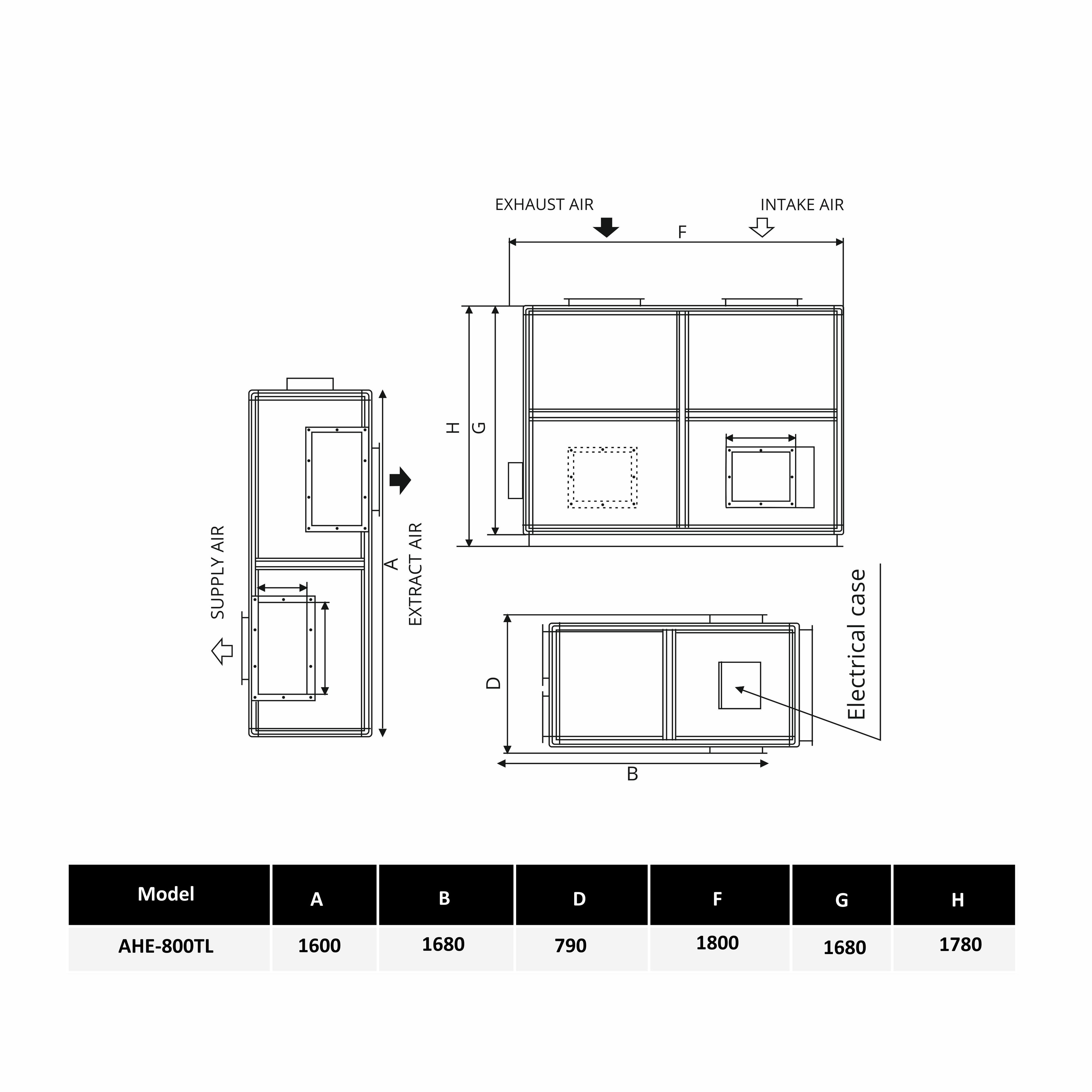 Astberg ERV HRV ENERGY RECOVERY VENTILATION AHE800TL 8000CMH