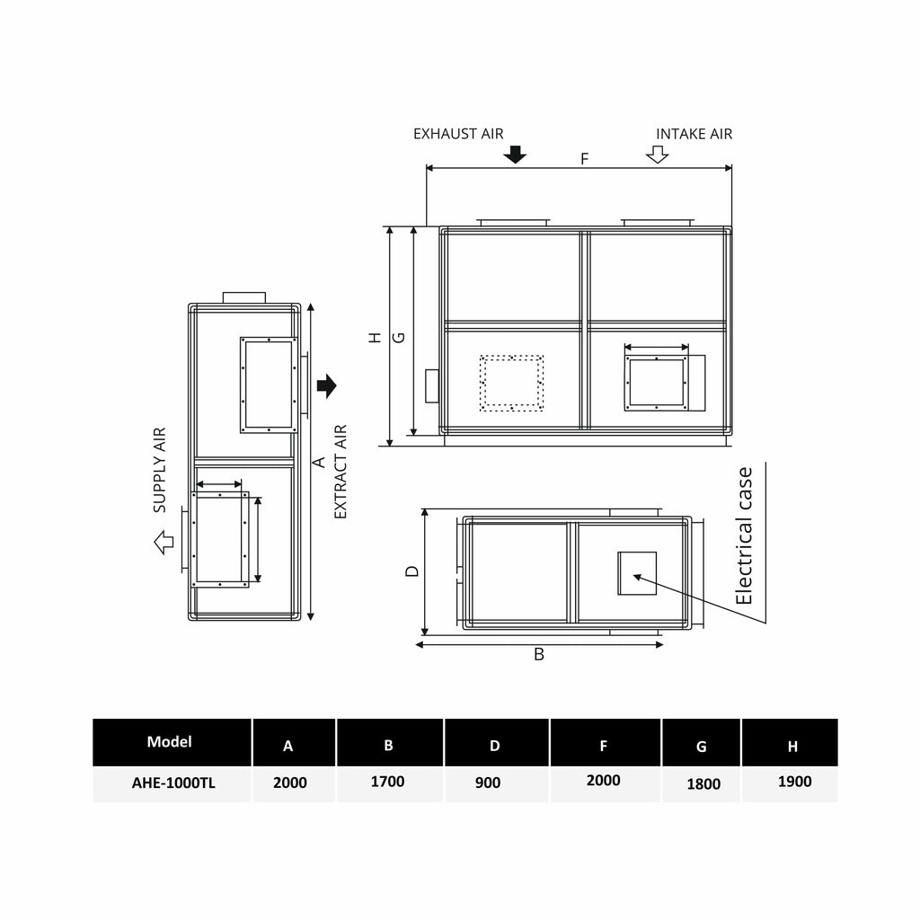 ASTBERG ERV HRV ENERGY/HEAT RECOVERY FRESHAIR VENTILATION  AHE1000TL ERV 10000CMH