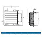 Astberg AHA26  POWDER COATED PROPELLER WALL EXHAUST VENTILATION FAN WITH SHUTTERS 9350CMH