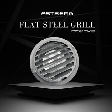 ASTBERG POWDER COATED STEEL PIPE VENT GRILL WITH MESH  SS304 150MM 6"-ASC150P