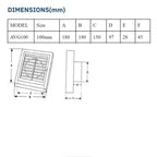 Astberg ABS OUTER SQUARE GRILL WITH MESH  100MM 4"-AVG100