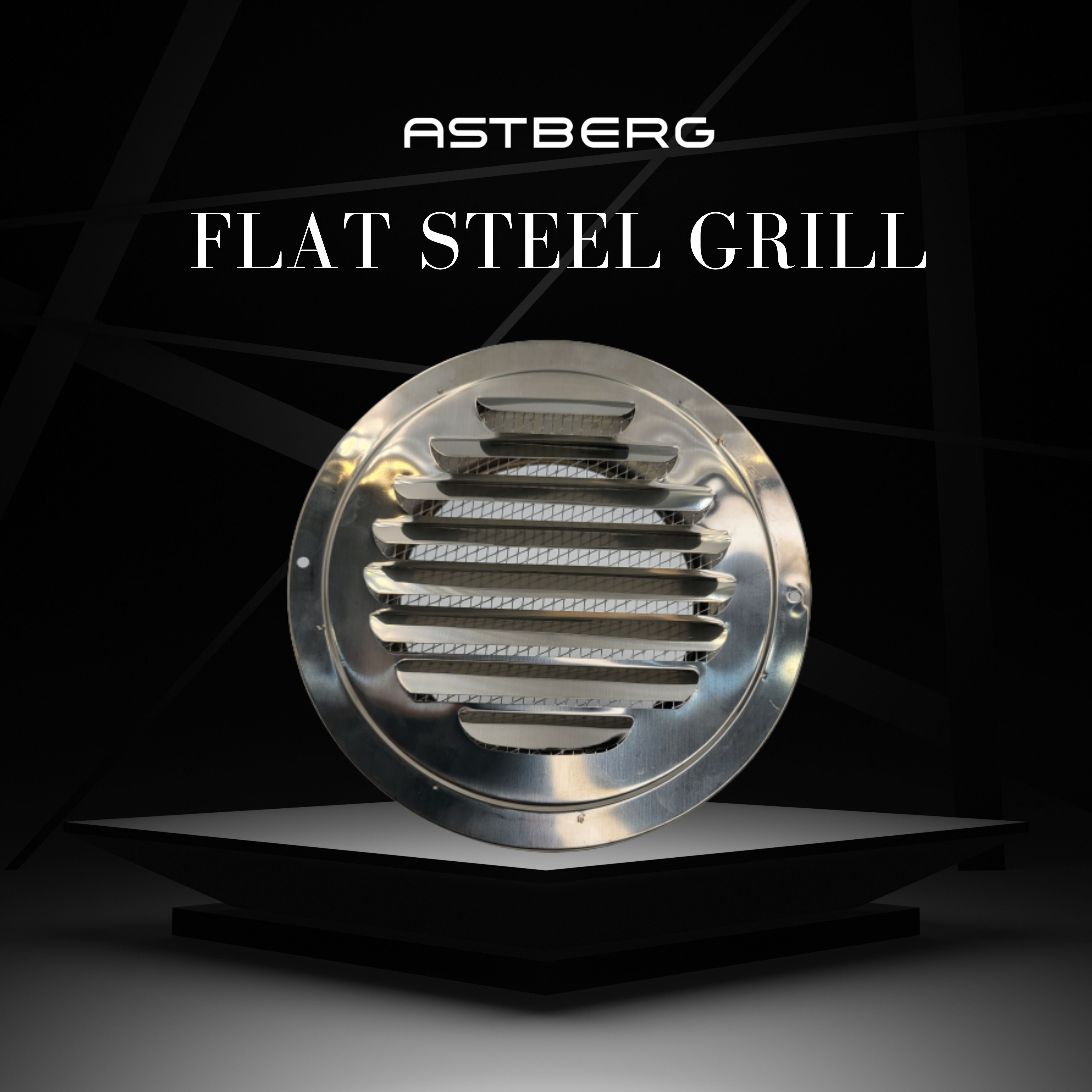 ASTBERG OUTER STEEL PIPE VENT GRILL WITH MESH SS304 100MM 4"