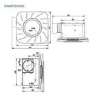 ASTBERG ASL1005 CEILING MOUNTED VENTILATION FAN EXHAUST WITH LIGHT 200CMH