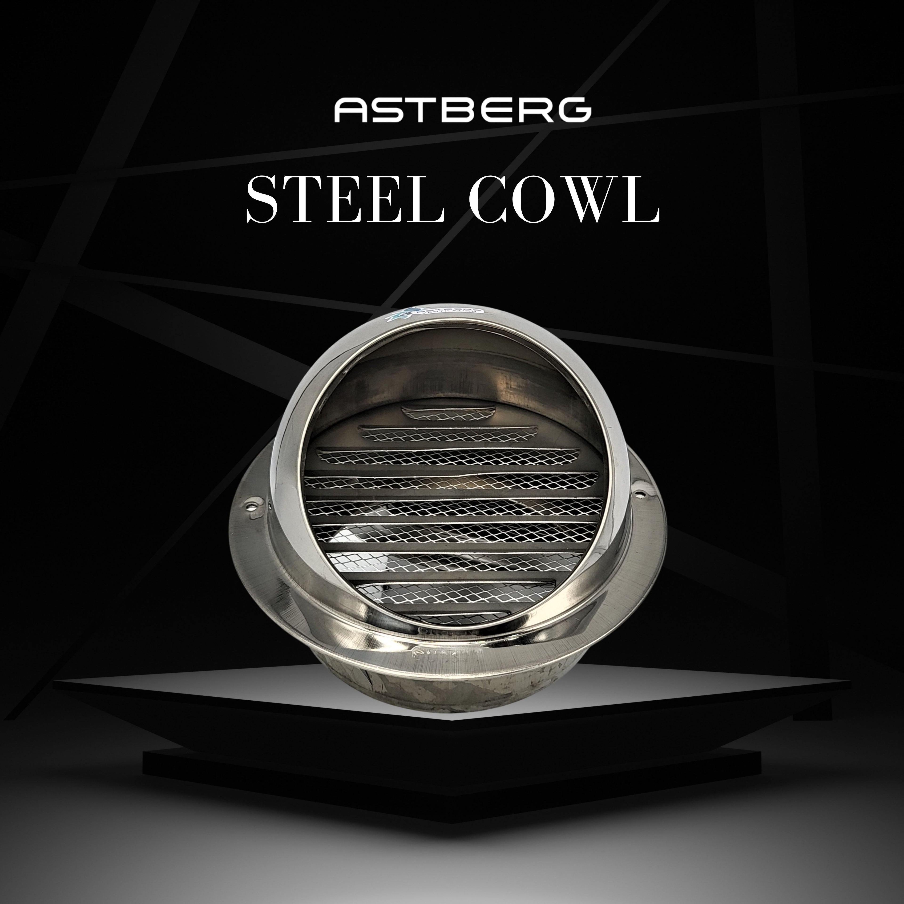ASTBERG STEEL OUTER PIPE  COWL GREY PAINT WITH MESH  200mm 8" - ( ASCGP200)