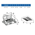 ASTBERG SLIM CEILING MOUNTED VENTILATION FAN EXHAUST FAN  ASE1003 75MM 200CMH