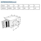 ASTBERG PURIFICATION FILTER BOX HEPA CARBON DUST FILTER SETUP 4" 100MM-APB100