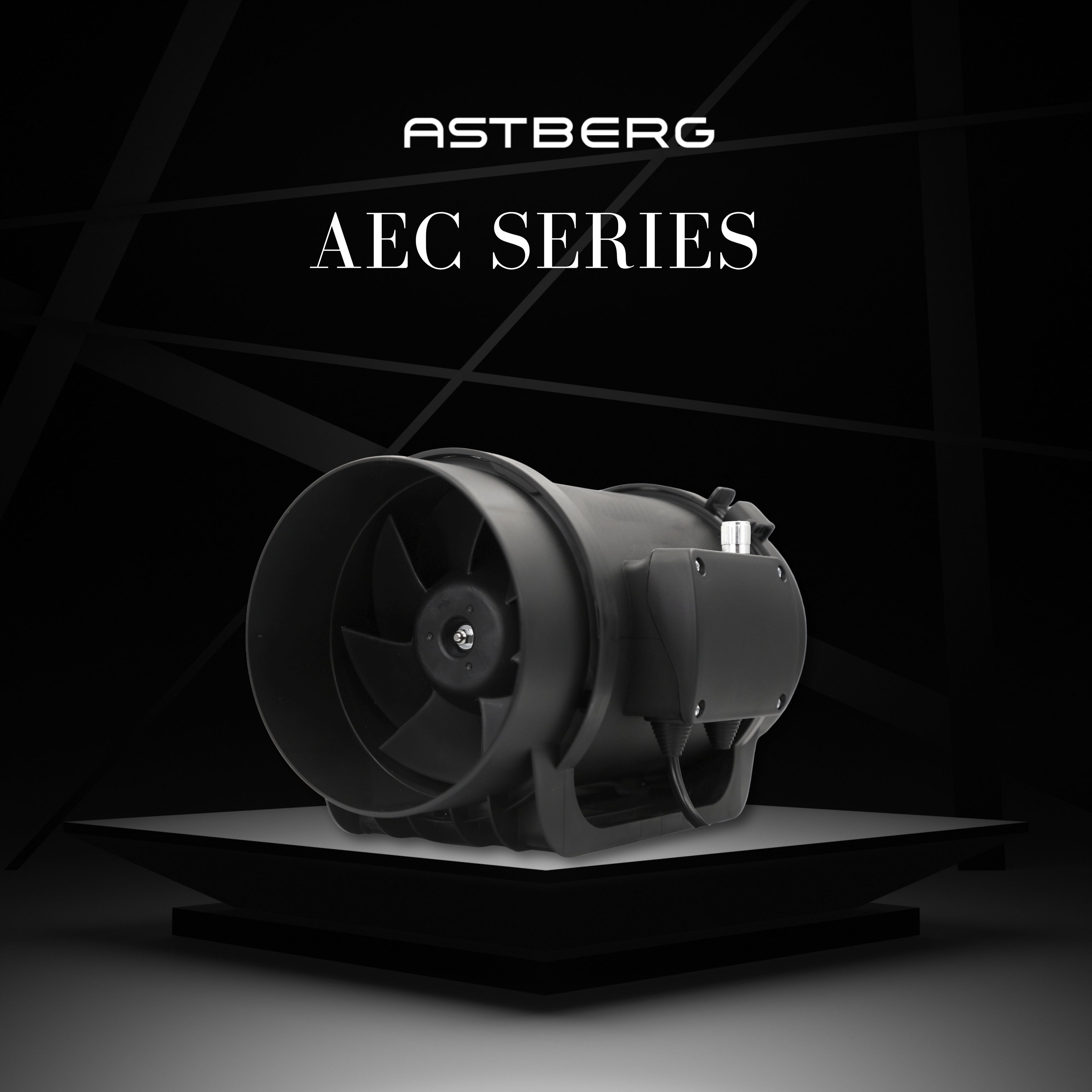 ASTBERG EC MOTOR SILENT MIXFLOW CIRCULAR INLINE VENTILATION FAN WITH REGULATOR AND VARIABLE SPEED AEC200 1292CMH 200MM 8"