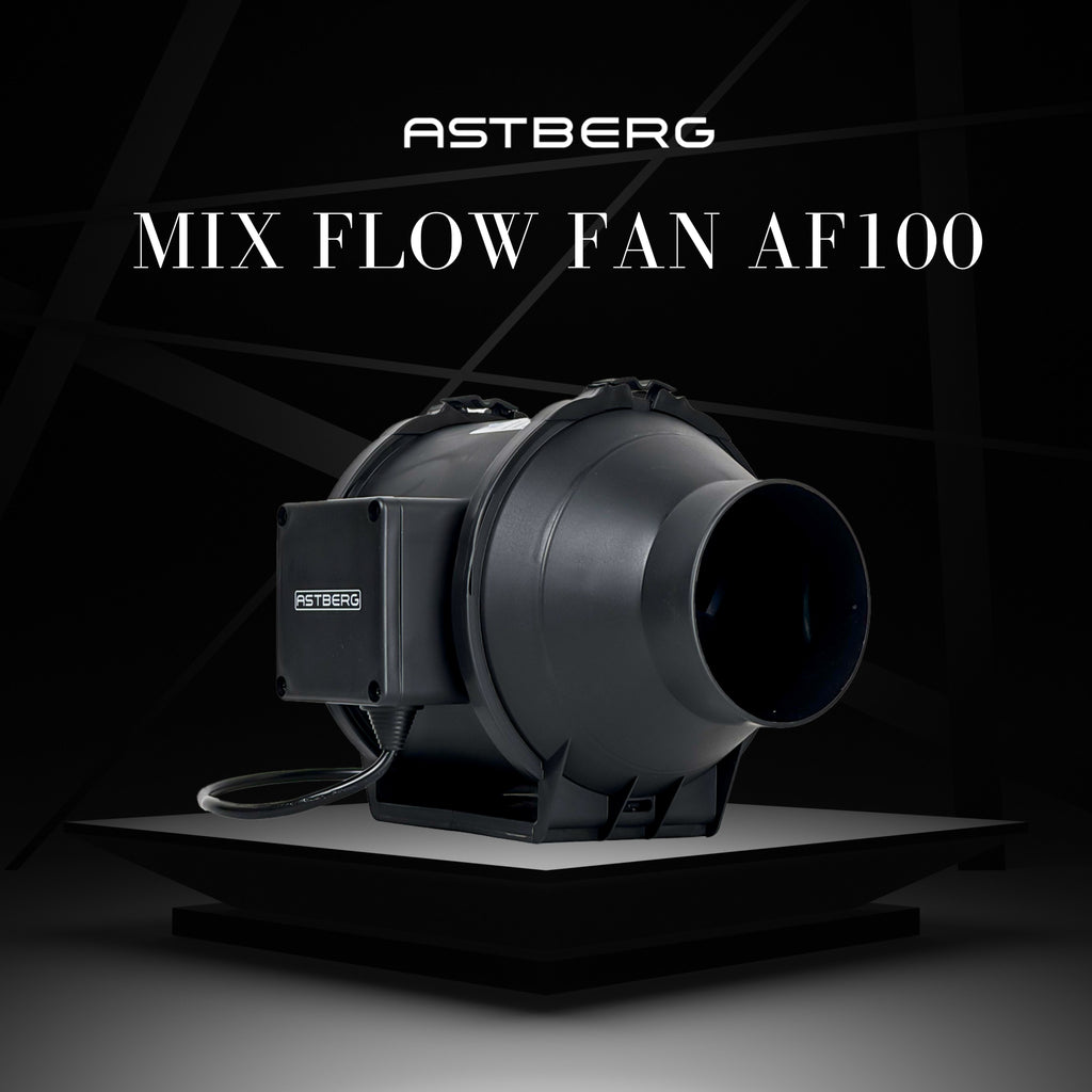 ASTBERG AF100P SILENT MIXFLOW INLINE CIRCULAR DUCT VENTILATION EXHAUST FAN 198CMH 100MM