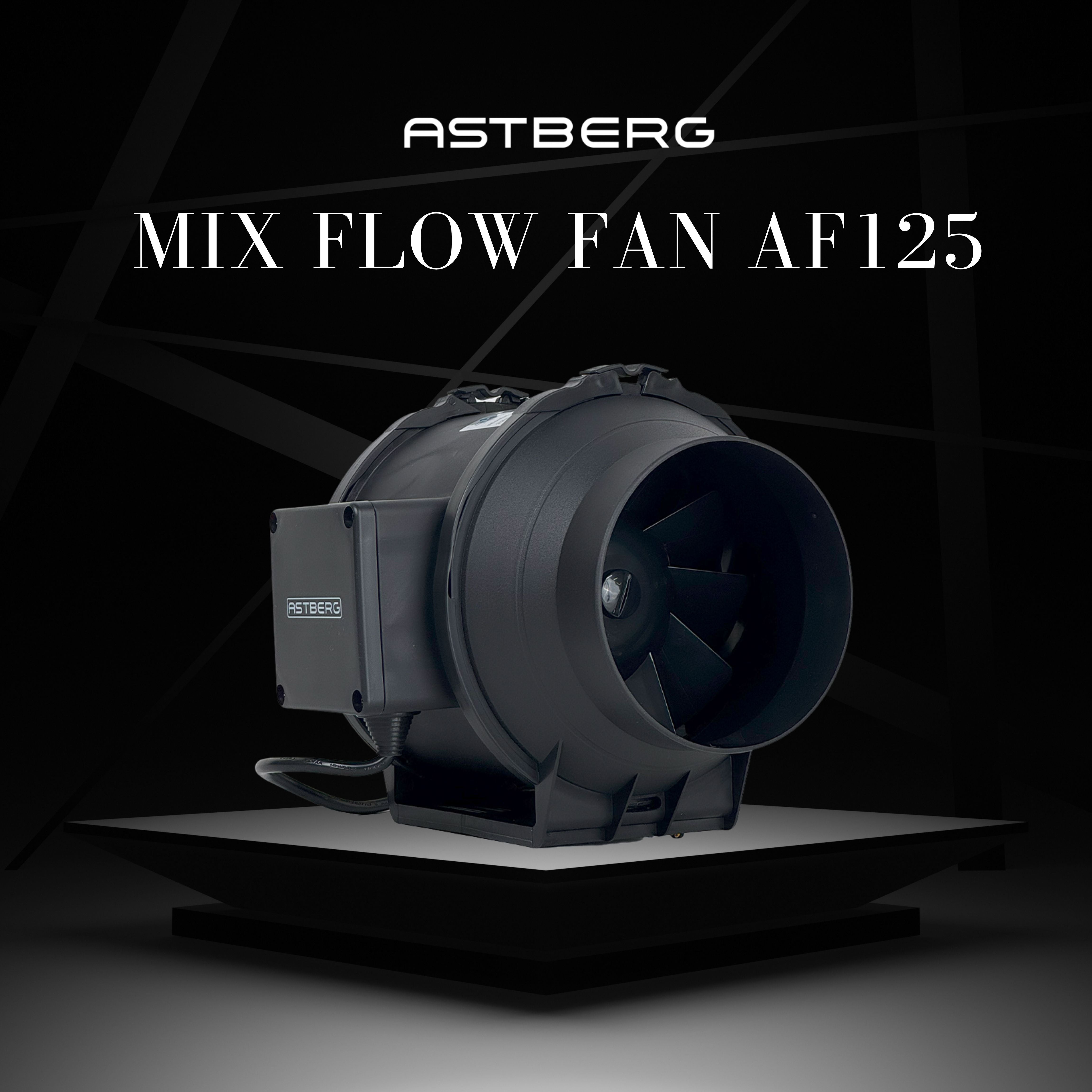 ASTBERG AF125 SILENT INLINE EXHAUST FAN (125mm / 5") ,284 CMH,167 CFM