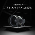 ASTBERG BLACK MIXFLOW CIRCULAR INLINE DUCT VENTILATION FAN WITH SWITCH AFB200 850CMH 200MM 8"