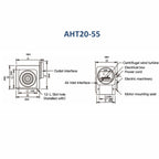 ASTBERG METAL KITCHEN CIRCULAR INLINE DUCT BLOWER VENTILATION FAN AHT20-55 800CMH 200MM 8"