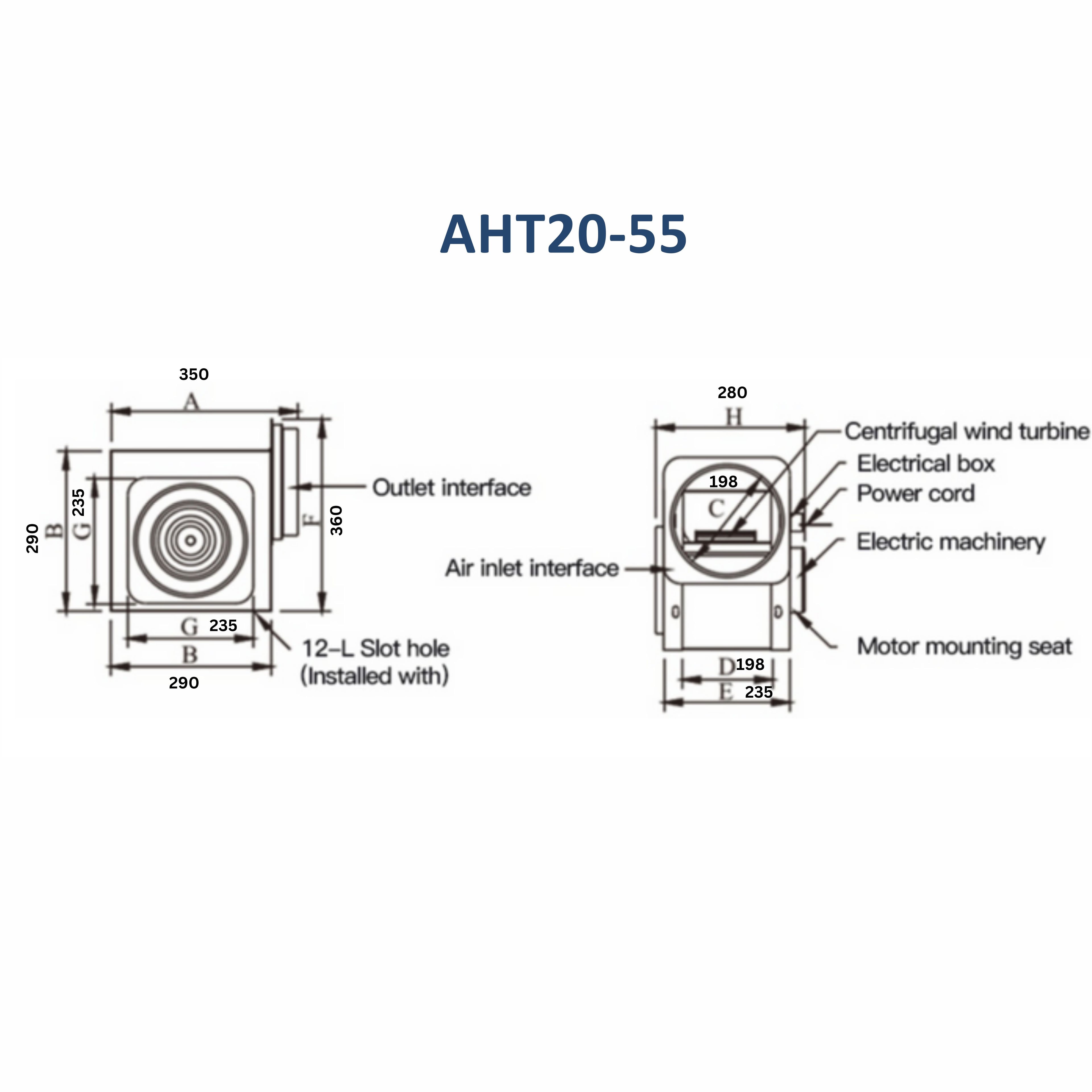 ASTBERG METAL KITCHEN CIRCULAR INLINE DUCT BLOWER VENTILATION FAN AHT20-55 800CMH 200MM 8"