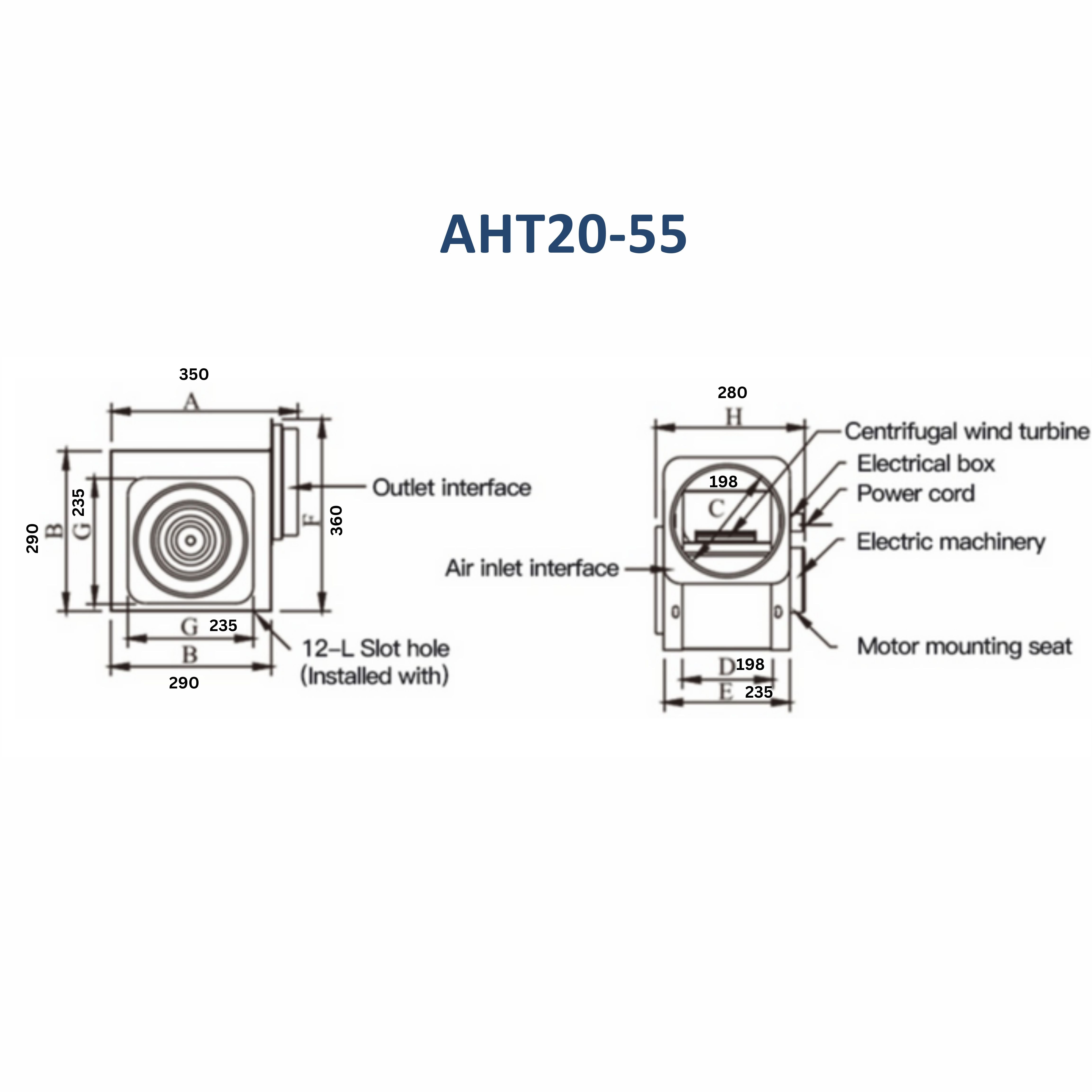 ASTBERG METAL KITCHEN CIRCULAR INLINE DUCT BLOWER VENTILATION FAN AHT20-55 800CMH 200MM 8"
