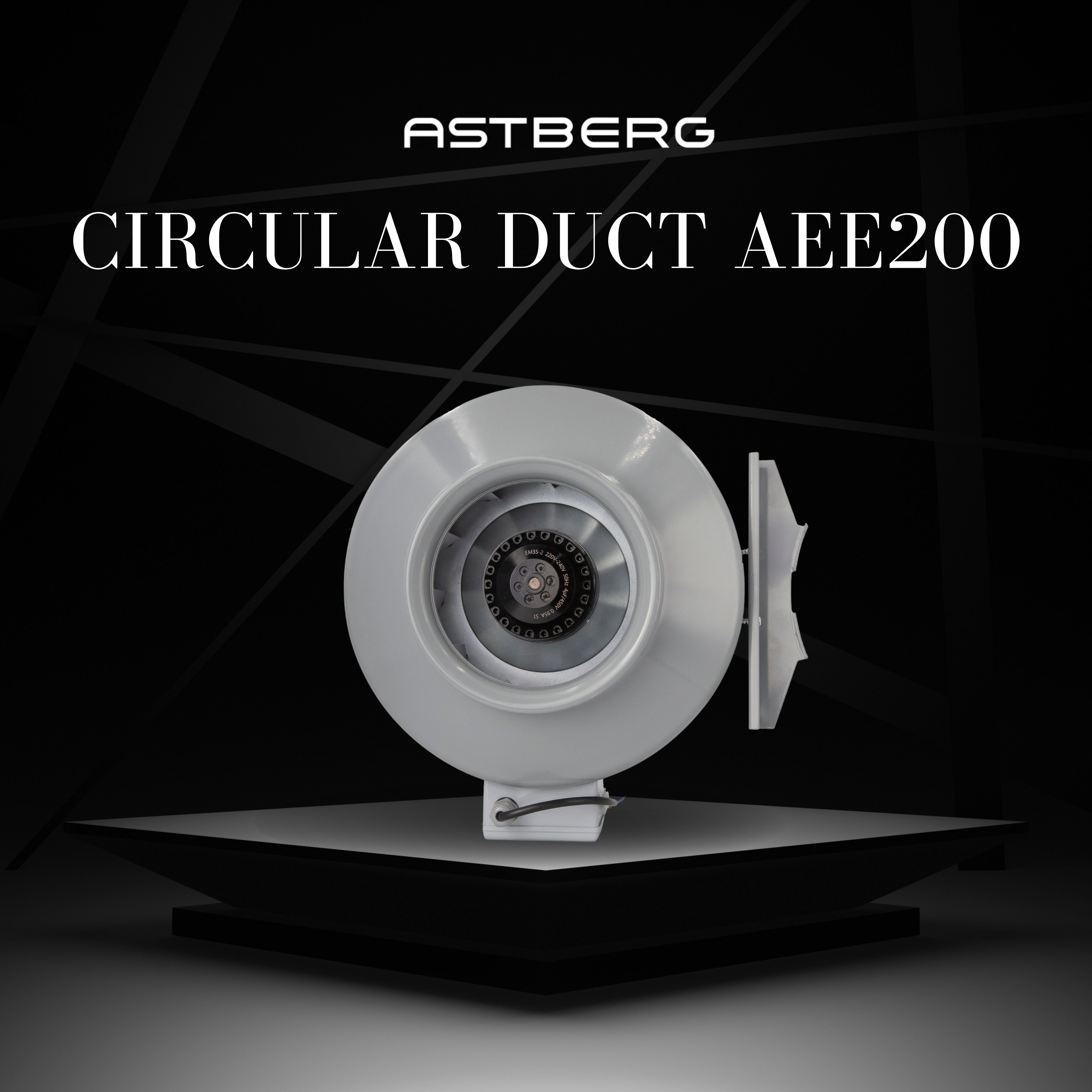 Astberg AEE200G Circular Inline Duct Fan (200 mm / 8") 1020 m³/h | 600 CFM
