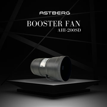 ASTBERG BLDC PIPE INLINE DUCT VENTILATION BOOSTER EXHAUST FAN WITH REMOTE AHI200SD 200MM 8"  816CMH