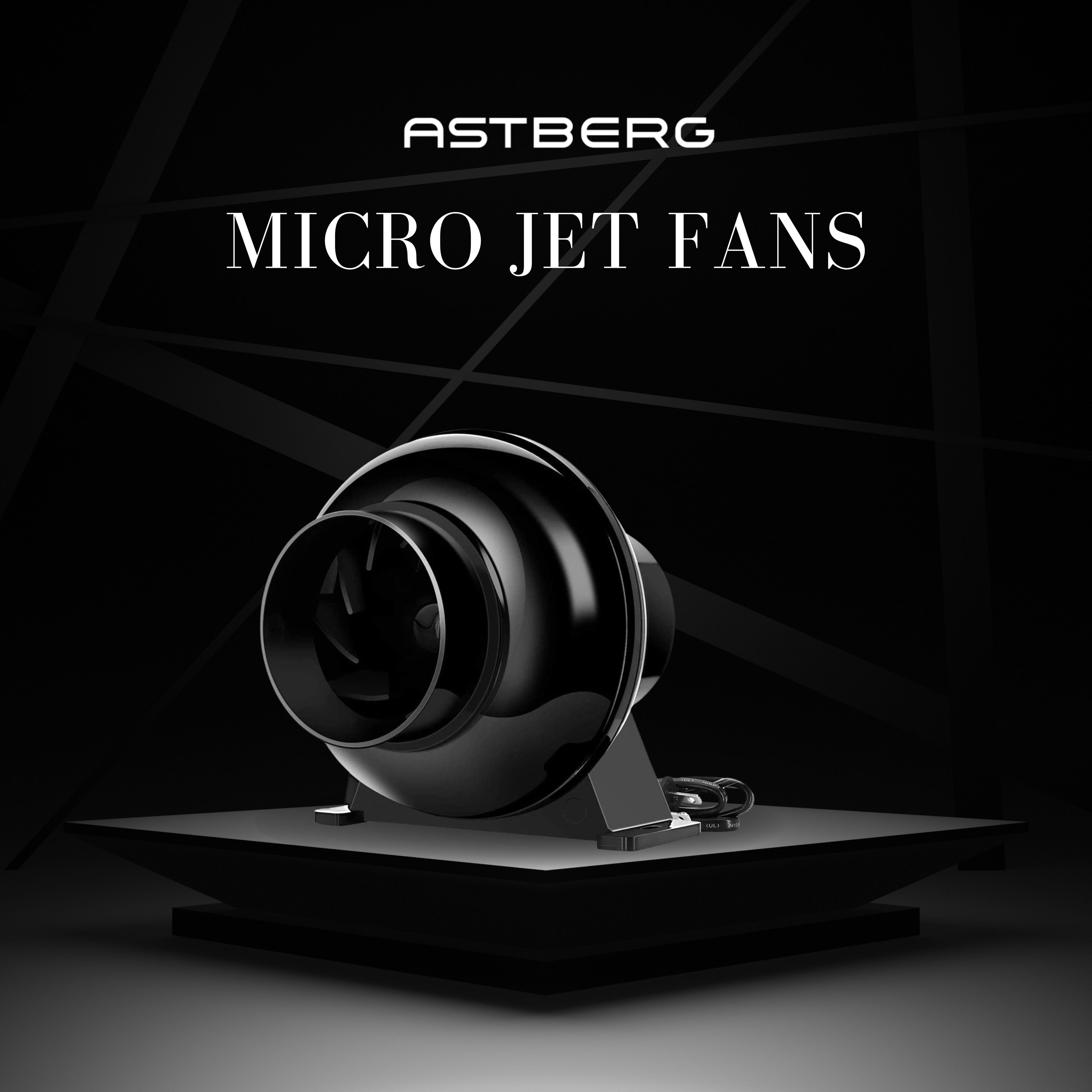 ASTBERG MICRO JET SILENT MIXFLOW INLINE DUCT VENTILATION FAN 147CMH 100MM 4"-AMJ100