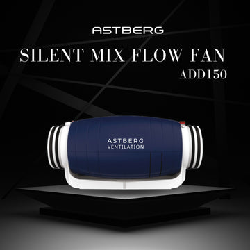 ASTBERG SUPER  SILENT MIXFLOW CIRCULAR INLINE DUCT VENTILATION FAN  ADD150 530CMH 150MM 6"