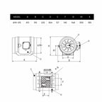 ASTBERG BLACK MIXFLOW CIRCULAR INLINE DUCT VENTILATION FAN WITH SWITCH AFB315 315MM 12"