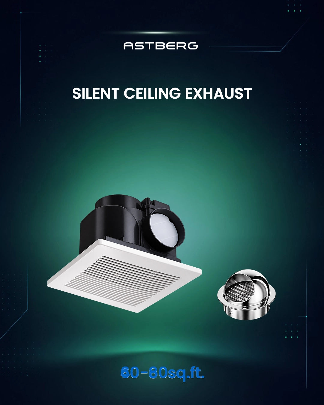 ASTBERG 60-80 SQ. SILENT CEILING EXHAUST