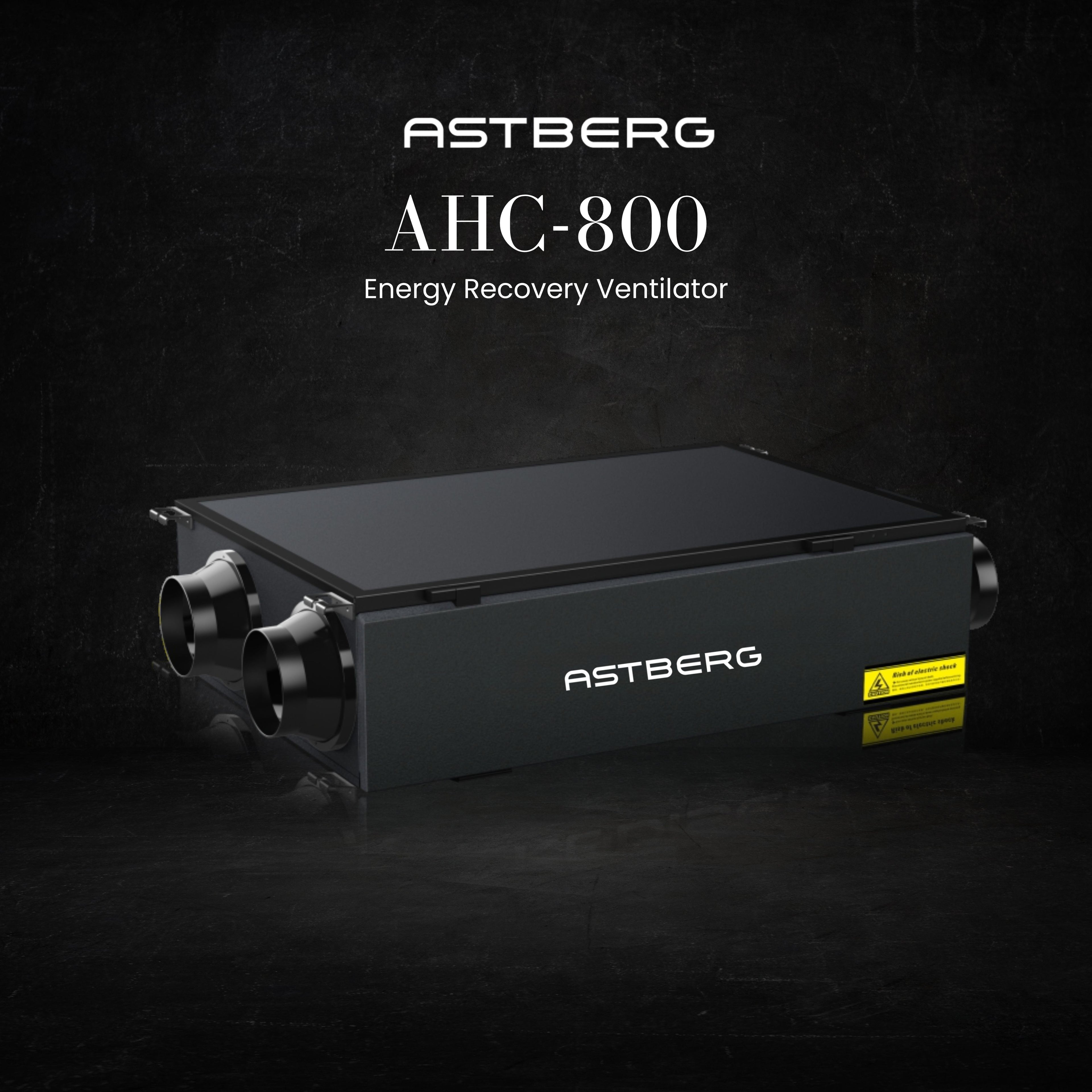 ASTBERG ERV HRV ENERGY/HEAT RECOVERY FRESHAIR VENTILATION HEPA CARBON DUST FILTER AHC800TH 800CMH H13 FILTERS / 78-84% RECOVERY EFFICIENCY / BOTTOM OPEN