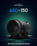 ASTBERG EC MOTOR SILENT MIXFLOW INLINE DUCT VENTILATION FAN WITH REGULATOR AEC160  20-798CMH 160MM