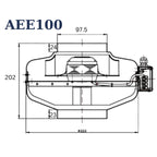 Circular Inline Duct Fan AEE100G (100 mm / 4") 290 m³/h (170 CFM)
