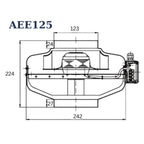 Astberg AEE125G Circular Inline Duct Fan (125 mm / 5", 370 m³/h, 217 CFM)