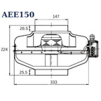 Astberg AEE150G Circular Inline Duct Fan (150mm / 6") 740 m³/h 435 CFM