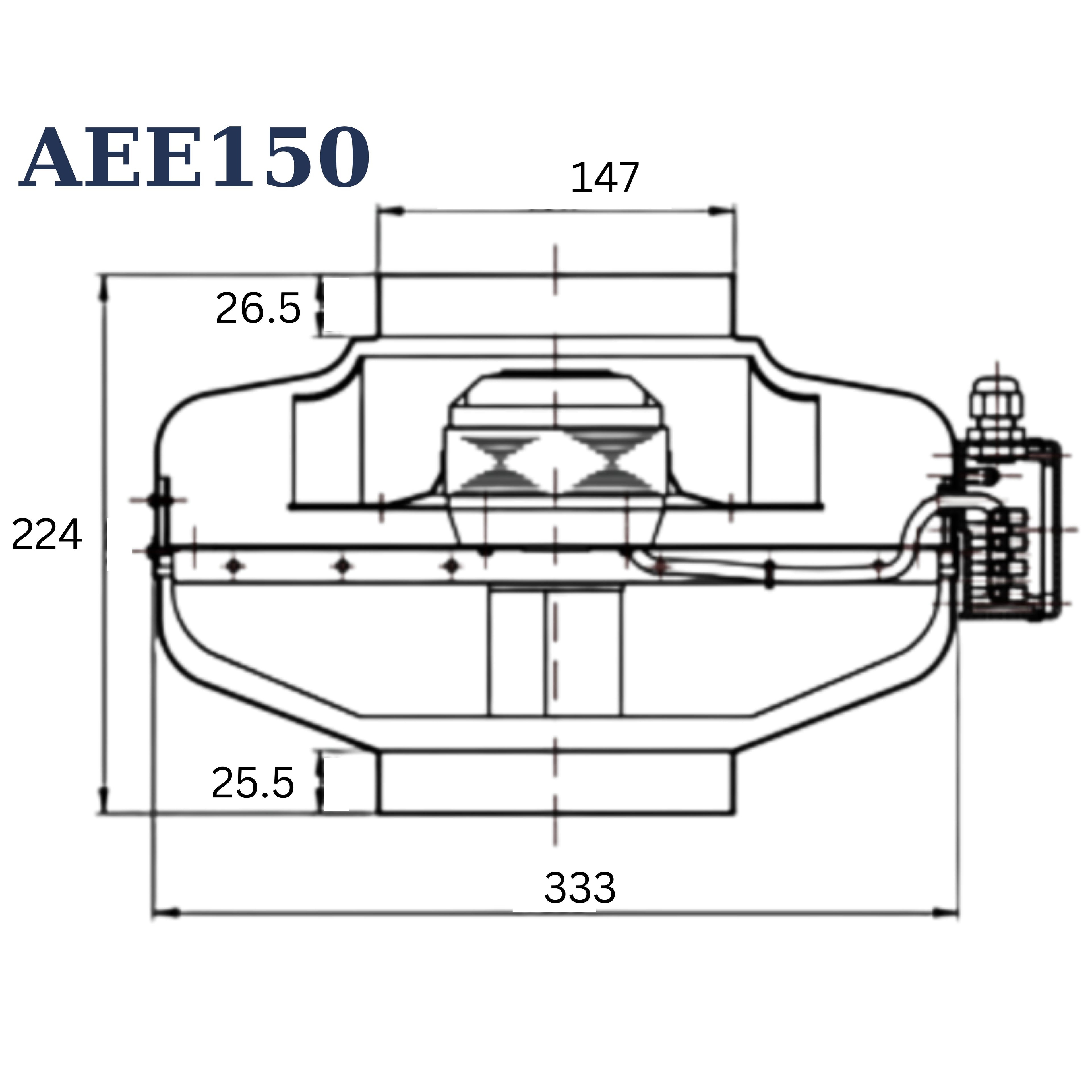 Astberg AEE150G Circular Inline Duct Fan (150mm / 6") 740 m³/h 435 CFM
