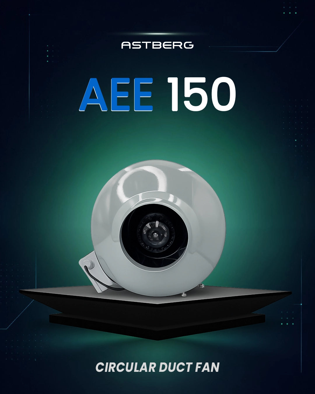 Astberg AEE150G Circular Inline Duct Fan (150mm / 6") 740 m³/h 435 CFM