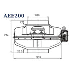 Astberg AEE200G Circular Inline Duct Fan (200 mm / 8") 1020 m³/h | 600 CFM