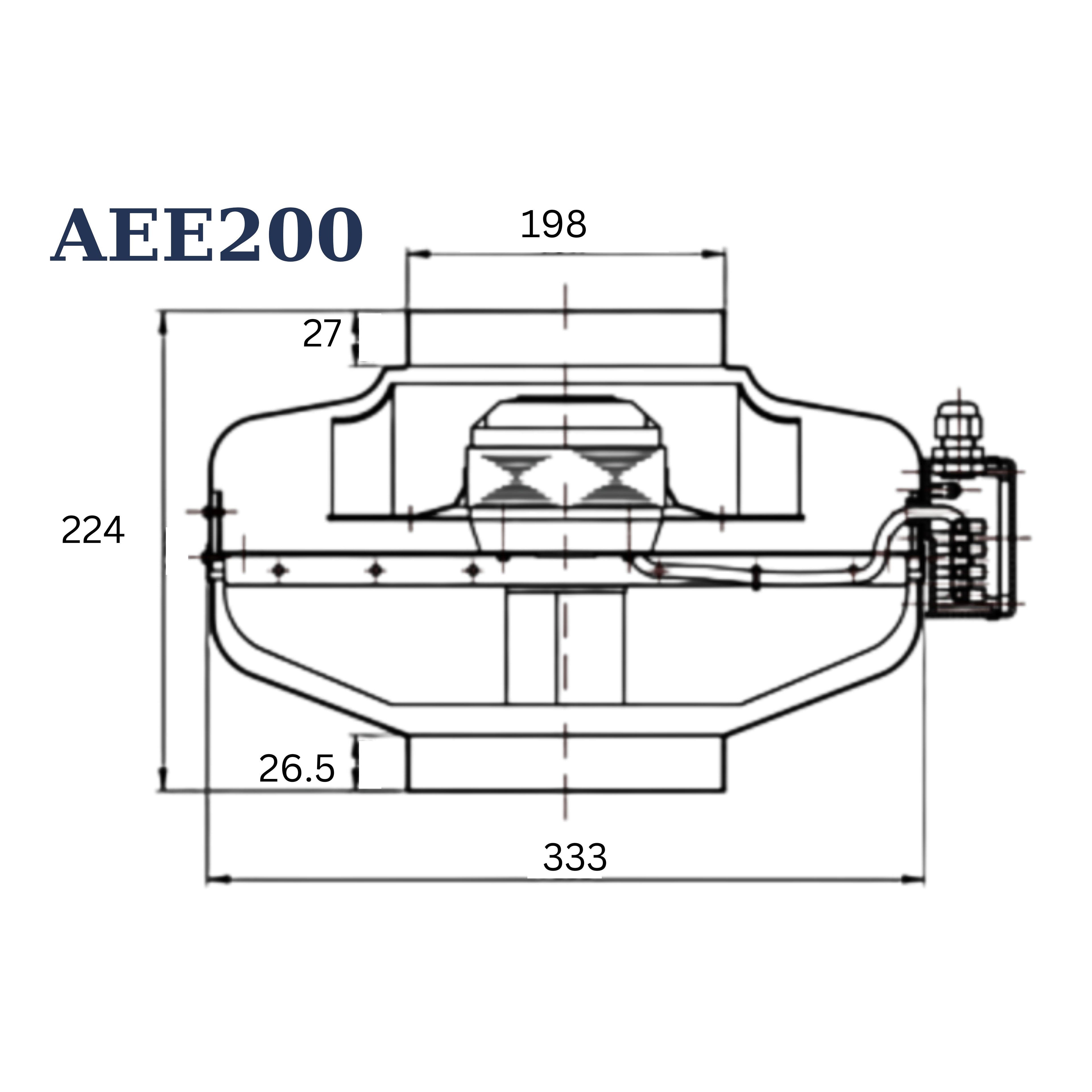 Astberg AEE200G Circular Inline Duct Fan (200 mm / 8") 1020 m³/h | 600 CFM