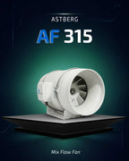 ASTBERG SILENT MIXFLOW CIRCULAR INLINE DUCT VENTILATION FAN AF315 2206CMH 315MM 12"