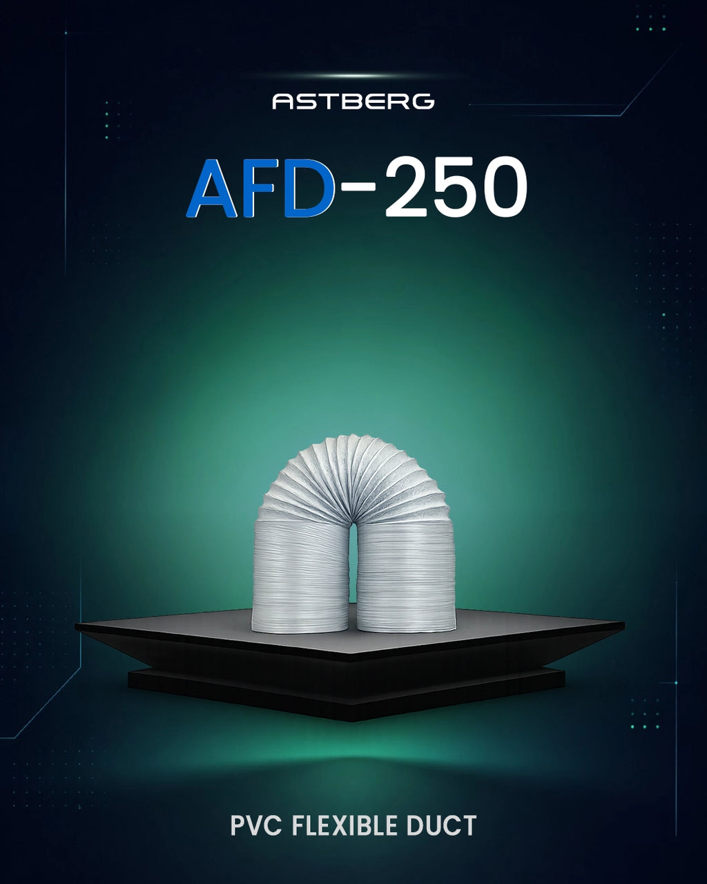 Astberg PVC Flexible Pipe/Insulated Pipe/Chimney pipe/Duct Pipe/Exhaust pipe/Aluminum pipe (250mm/10")-AFD250