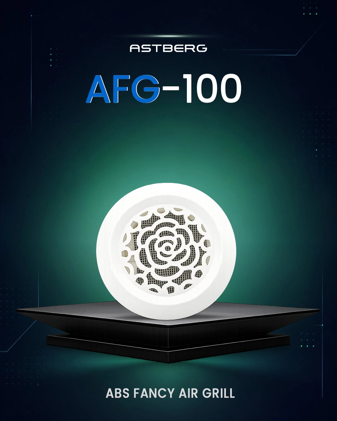 ASTBERG FANCY GRILL CEILING DIFFUSER VENT 100MM 4"- AFK 100