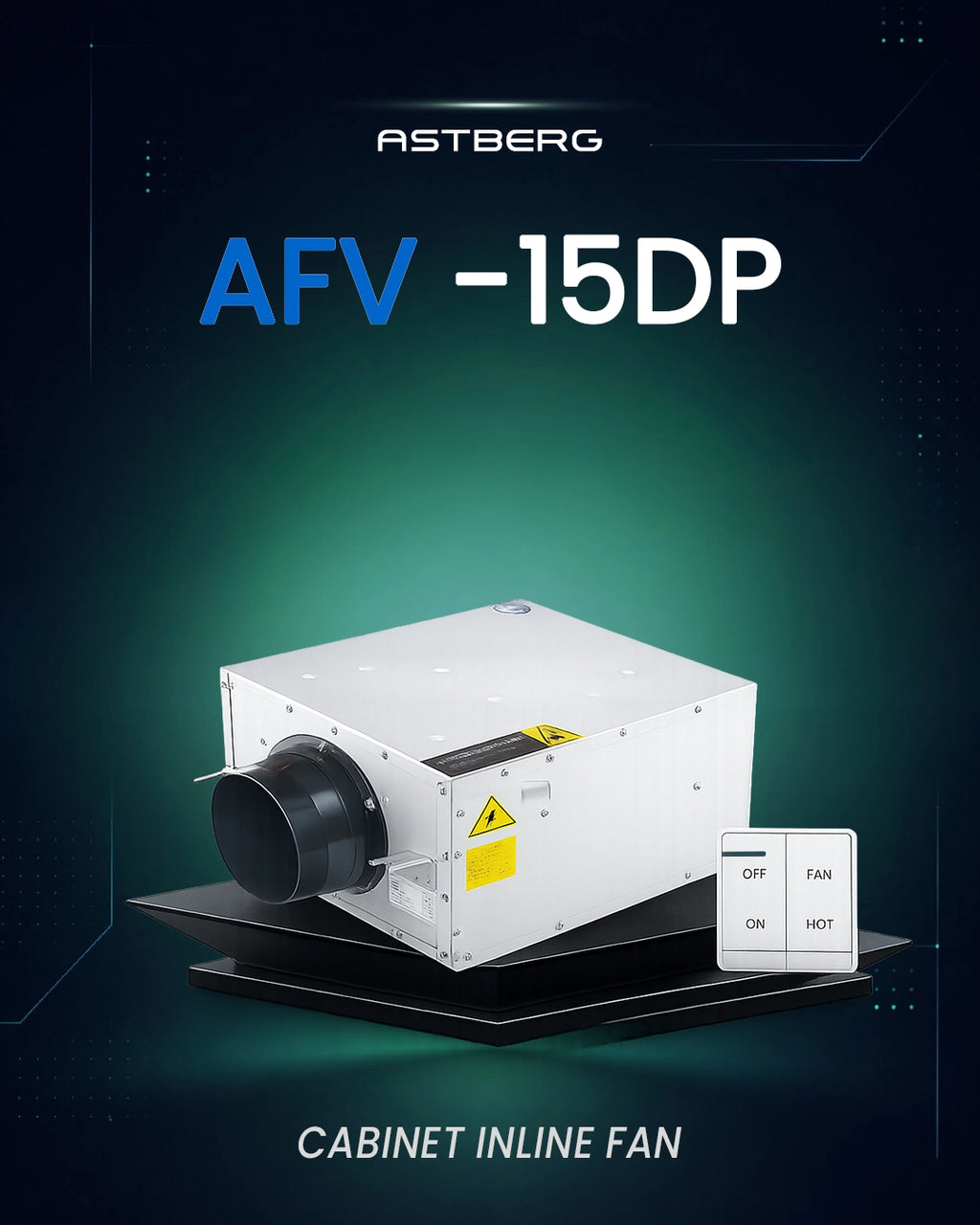 ASTBERG SILENT BOX TYPE  DUCT VENTILATION FAN INLINE CABINET FANS WITH DUST FILTER AFV15DP 370CMH