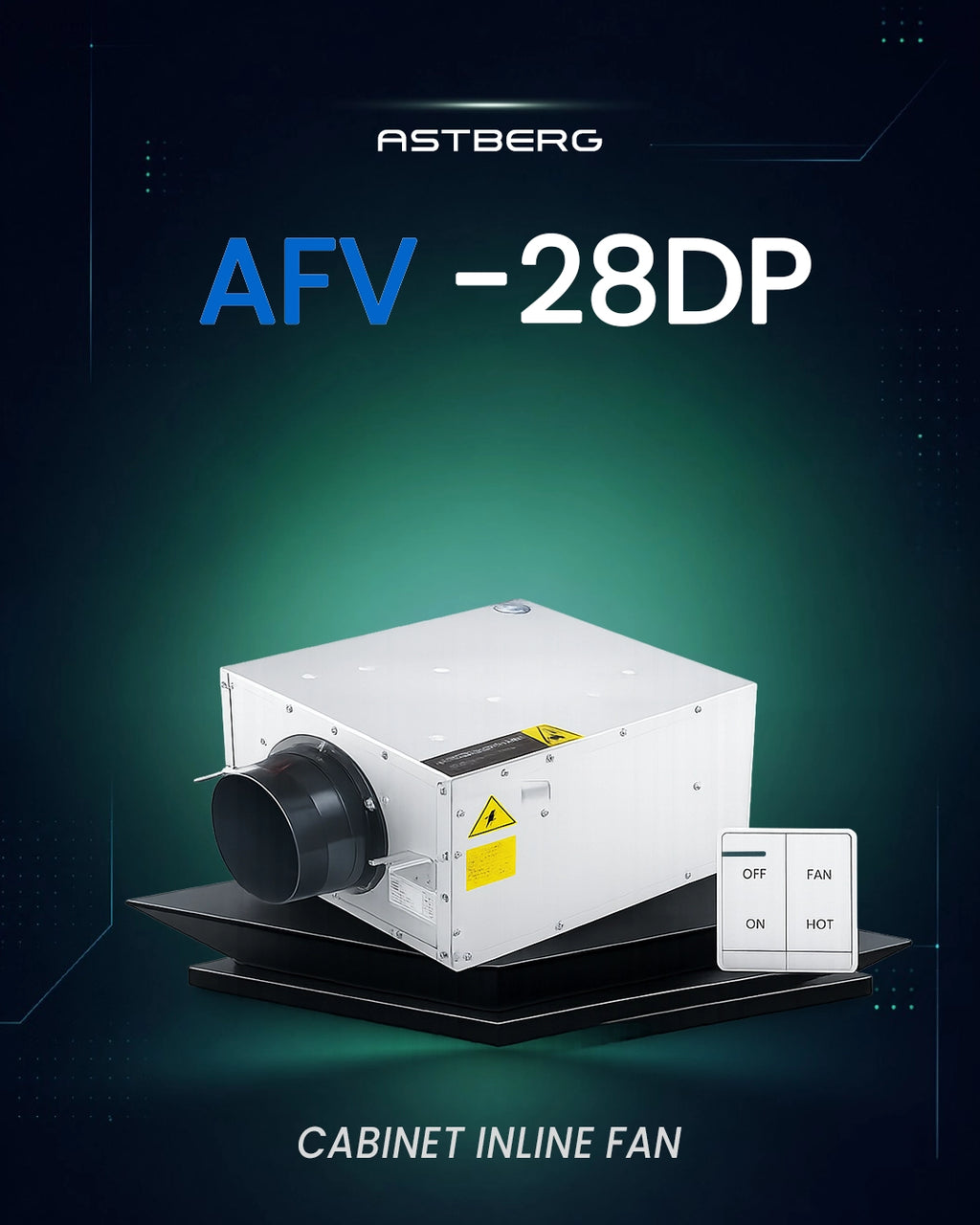 ASTBERG SILENT BOX TYPE  DUCT VENTILATION FAN INLINE CABINET FANS WITH DUST FILTER AFV28DP 1900CMH