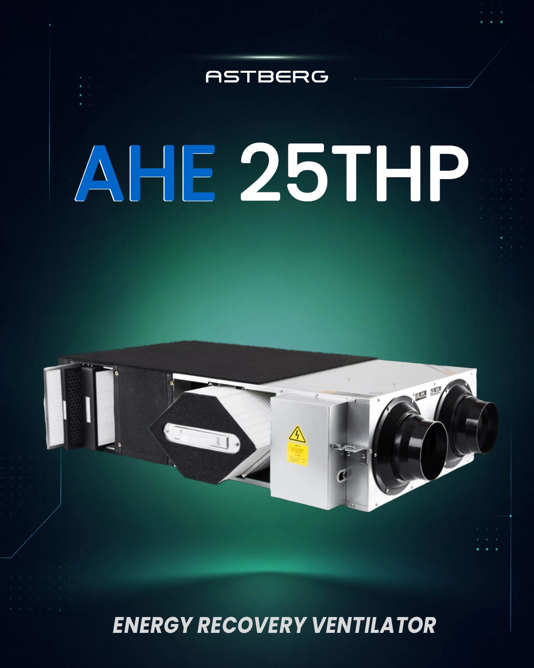 ASTBERG ERV HRV ENERGY/HEAT RECOVERY FRESHAIR VENTILATION HEPA CARBON DUST FILTER AHE25 250CMH H13 FILTERS / 78-84% RECOVERY EFFICIENCY