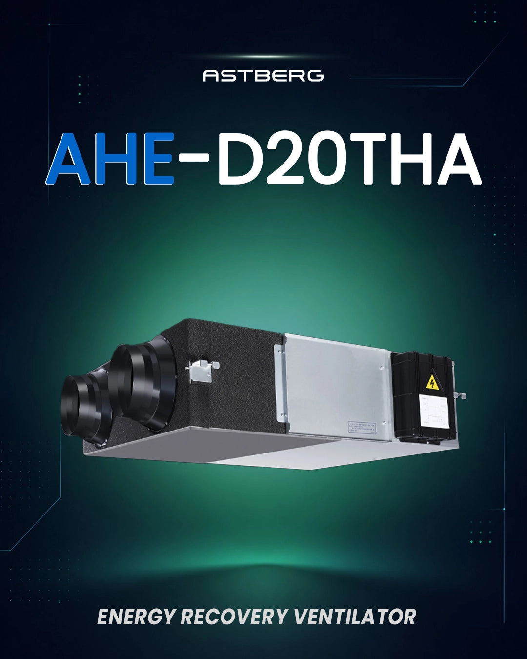 ASTBERG ERV HRV ENERGY/HEAT RECOVERY FRESHAIR VENTILATION HEPA CARBON DUST FILTER AHED20THA 200CMH 78-84% RECOVERY EFFICIENCY