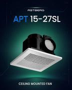 ASTBERG ABS SILENT CEILING MOUNTED CASSETTE EXHAUST VENTILATION FAN  APT15-27 300CMH 150MM 6"