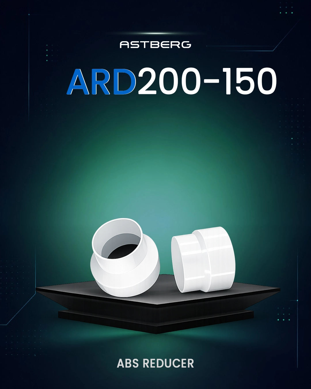 ASTBERG PVC PIPE REDUCER CONNECTOR 8"-6"-ARD200-150