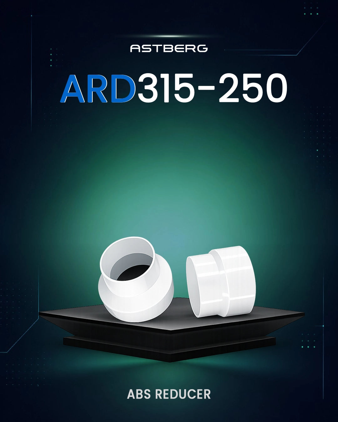 ASTBERG PVC PIPE REDUCER CONNECTOR 12"-10"-ARD315-250