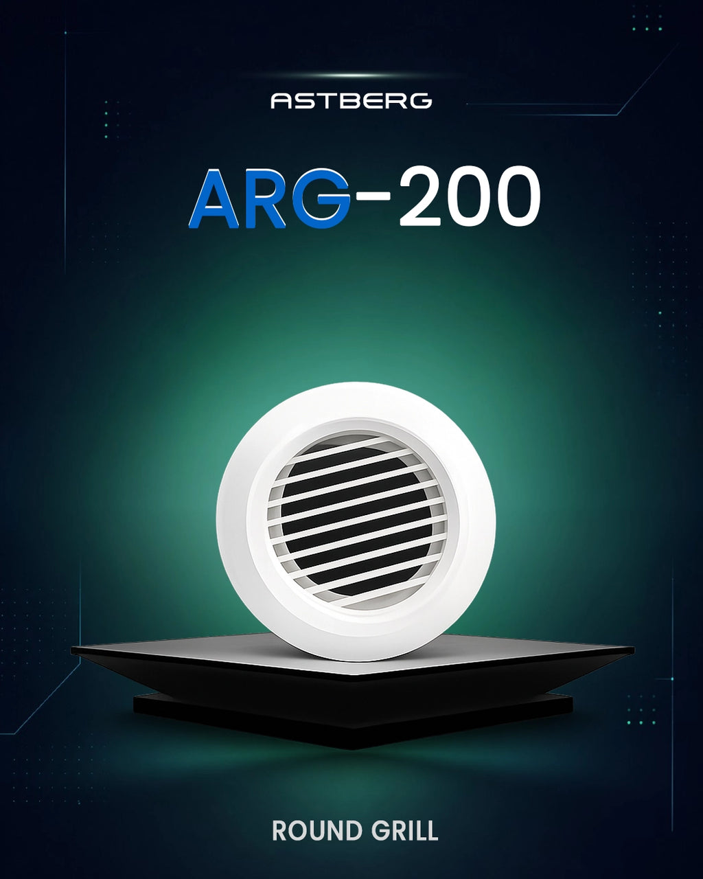 ASTBERG SUPPLY ROUND GRILL DIFFUSER 200MM 8"-ARG200
