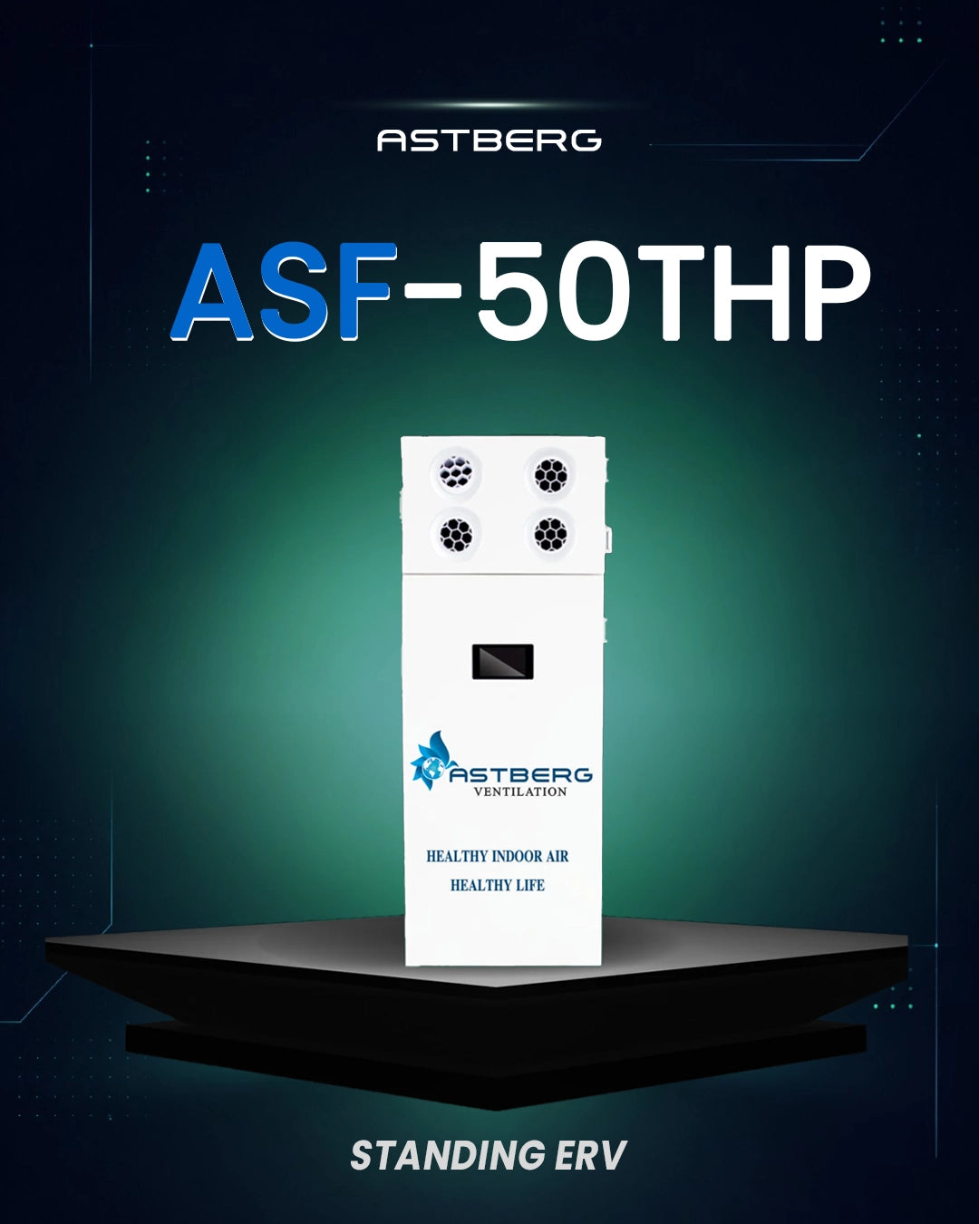 ASTBERG'S CABINET TYPE PURIFICATION ENERGY RECOVERY VENTILATION-STANDING ERV ASF50THP 500CMH