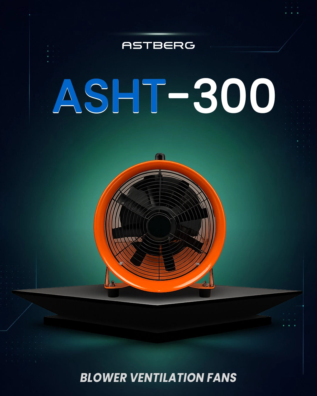 ASTBERG DUST COLLECTOR BLOWER EXHAUST PORTABLE INLINE DUCT VENTILATION BLOWER FAN  ASHT300 12" 3200m3/h