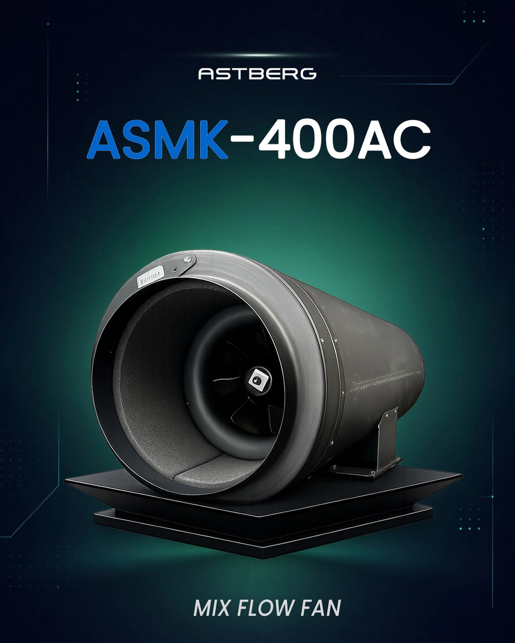 ASTBERG SILENT MIXED FLOW COMMERCIAL DUCT VENTILATION FAN ASMK400 7100CMH