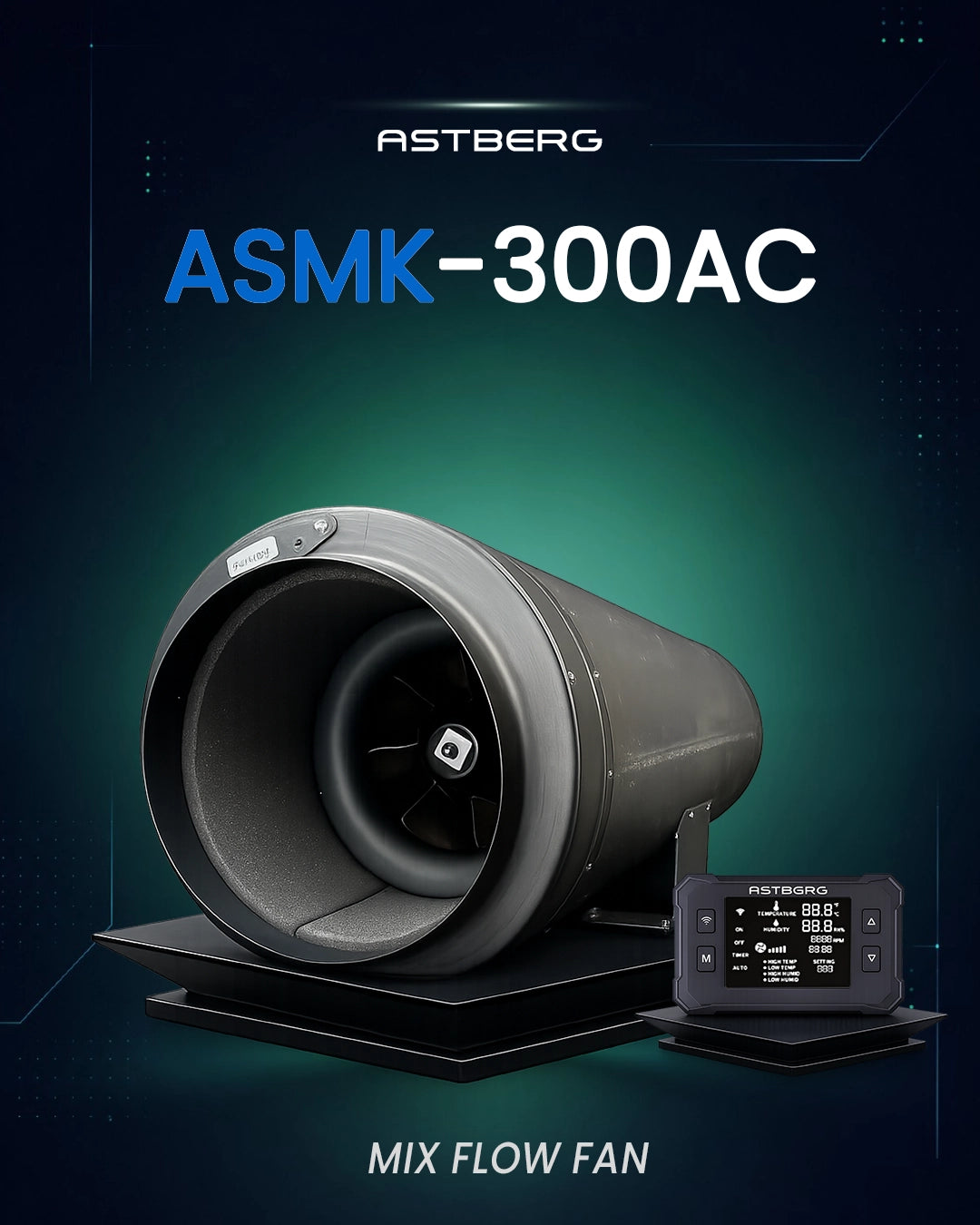 ASTBERG SILENT MIXEDFLOW COMMERCIAL DUCT VENTILATION FAN ASMK300 3150CMH