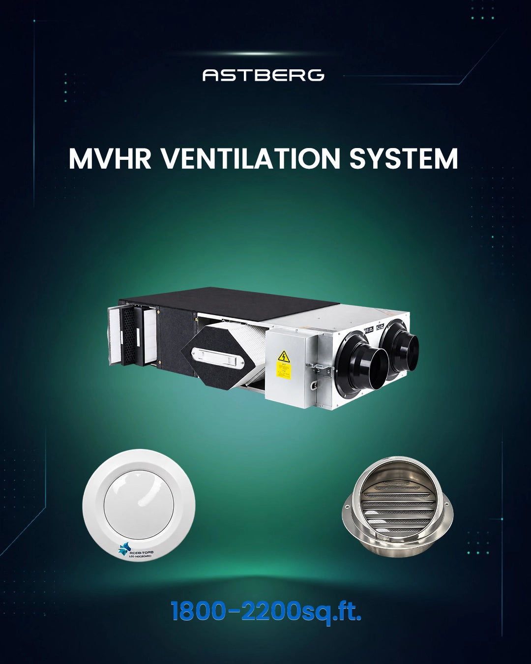 ASTBERG'S MVHR VENTILATION SYSTEM FOR HOTELS HAVING 1800-2200 SQ. FT. AREA